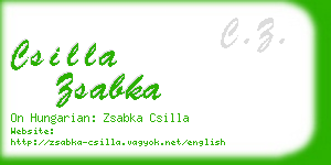 csilla zsabka business card